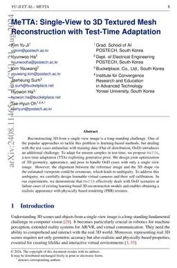 MeTTA: Single-View to 3D Textured Mesh Reconstruction with Test-Time
  Adaptation