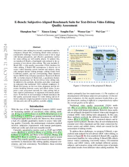 E-Bench: Subjective-Aligned Benchmark Suite for Text-Driven Video
  Editing Quality Assessment