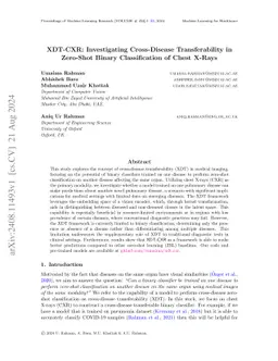 XDT-CXR: Investigating Cross-Disease Transferability in Zero-Shot Binary
  Classification of Chest X-Rays