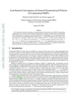 Last-Iterate Convergence of General Parameterized Policies in
  Constrained MDPs