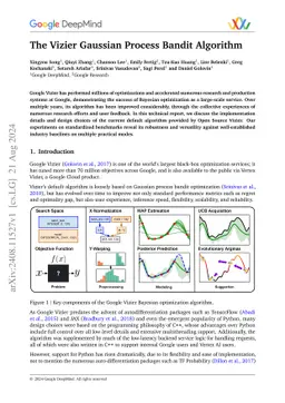 The Vizier Gaussian Process Bandit Algorithm