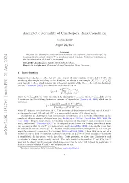 Asymptotic Normality of Chatterjee's Rank Correlation