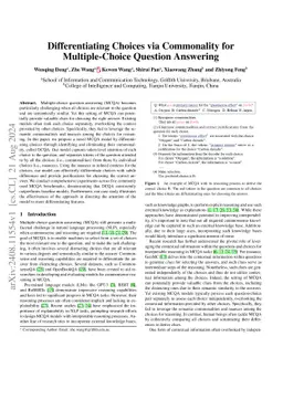 Differentiating Choices via Commonality for Multiple-Choice Question
  Answering