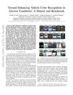 Toward Enhancing Vehicle Color Recognition in Adverse Conditions: A
  Dataset and Benchmark