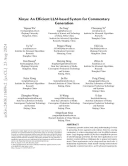 Xinyu: An Efficient LLM-based System for Commentary Generation