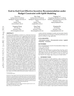 End-to-End Cost-Effective Incentive Recommendation under Budget
  Constraint with Uplift Modeling