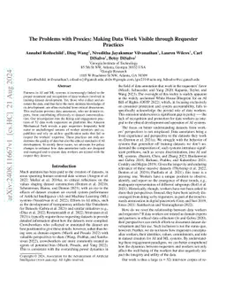 The Problems with Proxies: Making Data Work Visible through Requester
  Practices