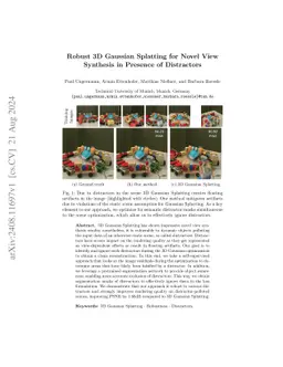Robust 3D Gaussian Splatting for Novel View Synthesis in Presence of
  Distractors