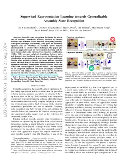 Supervised Representation Learning towards Generalizable Assembly State
  Recognition