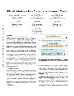 Efficient Detection of Toxic Prompts in Large Language Models