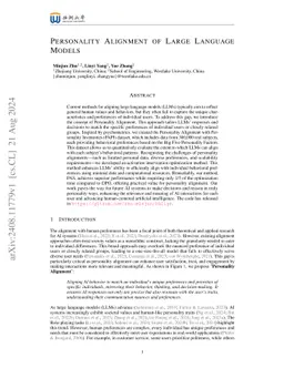 Personality Alignment of Large Language Models