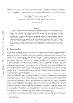 Deviations from the Nash equilibrium and emergence of tacit collusion in
  a two-player optimal execution game with reinforcement learning