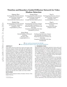 Timeline and Boundary Guided Diffusion Network for Video Shadow
  Detection