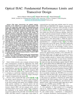 Optical ISAC: Fundamental Performance Limits and Transceiver Design