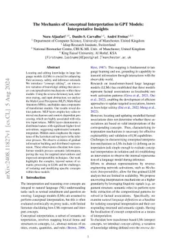 The Mechanics of Conceptual Interpretation in GPT Models: Interpretative
  Insights