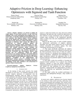 Adaptive Friction in Deep Learning: Enhancing Optimizers with Sigmoid
  and Tanh Function