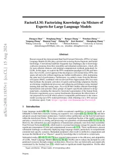 FactorLLM: Factorizing Knowledge via Mixture of Experts for Large
  Language Models