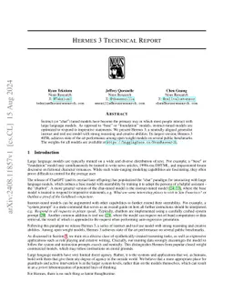 Hermes 3 Technical Report