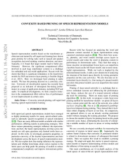 Convexity-based Pruning of Speech Representation Models