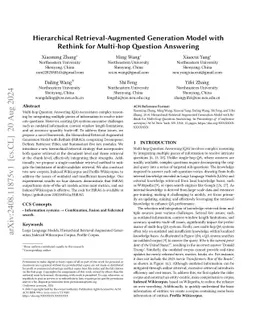 Hierarchical Retrieval-Augmented Generation Model with Rethink for
  Multi-hop Question Answering