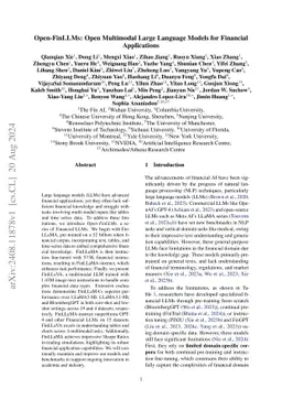 Open-FinLLMs: Open Multimodal Large Language Models for Financial Applications