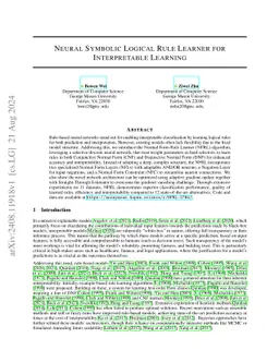 Neural Symbolic Logical Rule Learner for Interpretable Learning