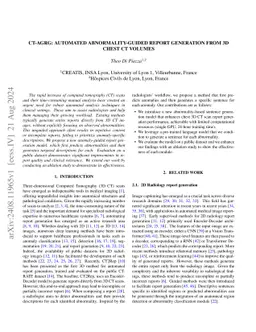 CT-AGRG: Automated Abnormality-Guided Report Generation from 3D Chest CT Volumes