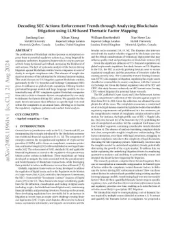 Decoding SEC Actions: Enforcement Trends through Analyzing Blockchain
  litigation using LLM-based Thematic Factor Mapping