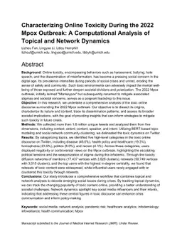 Characterizing Online Toxicity During the 2022 Mpox Outbreak: A
  Computational Analysis of Topical and Network Dynamics