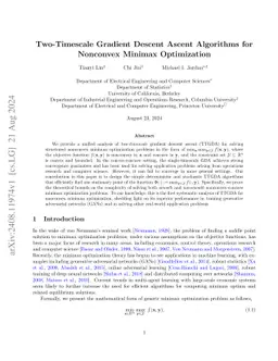 Two-Timescale Gradient Descent Ascent Algorithms for Nonconvex Minimax Optimization