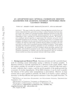 An Asymptotically Optimal Coordinate Descent Algorithm for Learning Bayesian Networks from Gaussian Models
