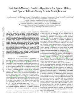 Distributed-Memory Parallel Algorithms for Sparse Matrix and Sparse
  Tall-and-Skinny Matrix Multiplication