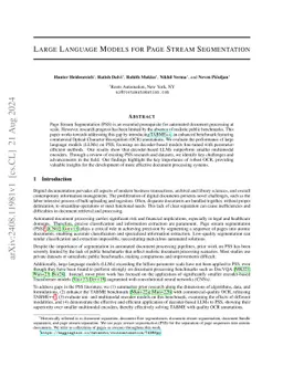 Large Language Models for Page Stream Segmentation