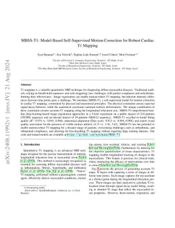 MBSS-T1: Model-Based Subject-Specific Self-Supervised Motion Correction for Robust Cardiac T1 Mapping