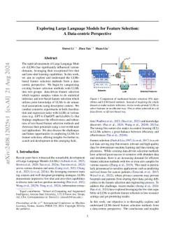 Exploring Large Language Models for Feature Selection: A Data-centric
  Perspective