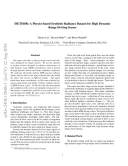 ISETHDR: A Physics-based Synthetic Radiance Dataset for High Dynamic
  Range Driving Scenes
