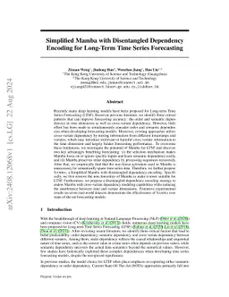 SDE: A Simplified and Disentangled Dependency Encoding Framework for State Space Models in Time Series Forecasting