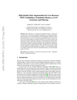 High-Quality Data Augmentation for Low-Resource NMT: Combining a
  Translation Memory, a GAN Generator, and Filtering