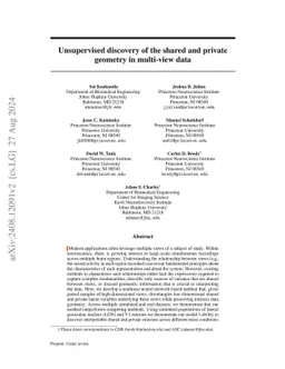 Unsupervised discovery of the shared and private geometry in multi-view data