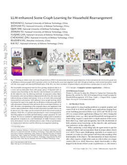 LLM-enhanced Scene Graph Learning for Household Rearrangement