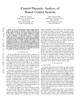 Control-Theoretic Analysis of Shared Control Systems