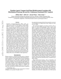 Emotion-Agent: Unsupervised Deep Reinforcement Learning with
  Distribution-Prototype Reward for Continuous Emotional EEG Analysis