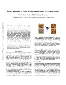 Provable Domain Adaptation for Offline Reinforcement Learning with Limited Samples