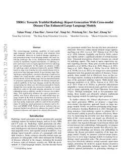 TRRG: Towards Truthful Radiology Report Generation With Cross-modal
  Disease Clue Enhanced Large Language Model
