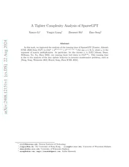 A Tighter Complexity Analysis of SparseGPT