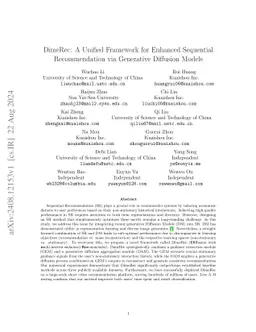 DimeRec: A Unified Framework for Enhanced Sequential Recommendation via
  Generative Diffusion Models