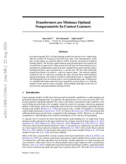 Transformers are Minimax Optimal Nonparametric In-Context Learners