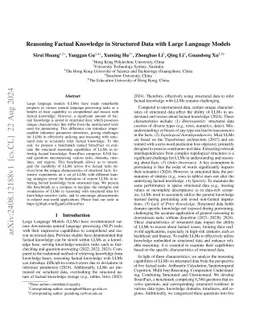 Reasoning Factual Knowledge in Structured Data with Large Language
  Models