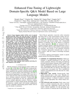 Enhanced Fine-Tuning of Lightweight Domain-Specific Q&A Model Based on
  Large Language Models