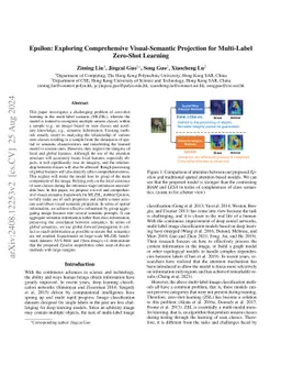 Epsilon: Exploring Comprehensive Visual-Semantic Projection for
  Multi-Label Zero-Shot Learning